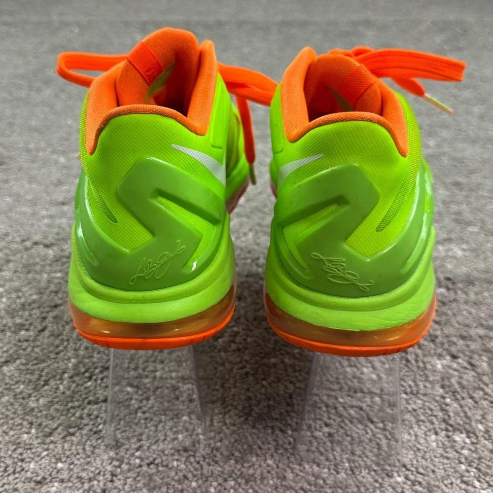 Nike LeBron XI 11 Low GS 5.5Y Electric Green Orange‎ Basketball Shoes 644534-300